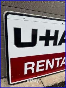 Vintage 2004 U-Haul Rentals Double Sided Metal Sign with Hardware 41X24 NOS