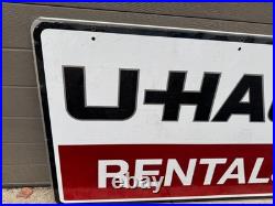 Vintage 2004 U-Haul Rentals Double Sided Metal Sign with Hardware 41X24 NOS