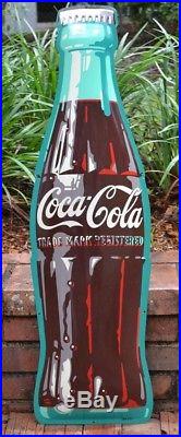 Vintage 36 Coca-Cola / Coke stamped metal bottle sign