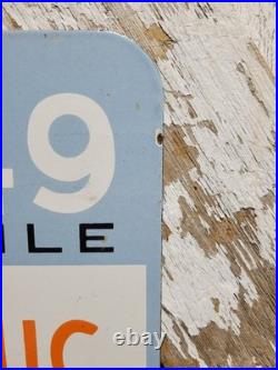 Vintage 49 Mile Scenic Drive Porcelain Sign Old San Francisco Golden Gate Bridge