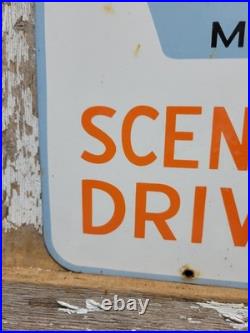 Vintage 49 Mile Scenic Drive Porcelain Sign Old San Francisco Golden Gate Bridge