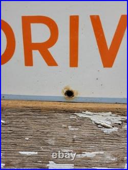 Vintage 49 Mile Scenic Drive Porcelain Sign Old San Francisco Golden Gate Bridge