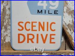 Vintage 49 Mile Scenic Drive Porcelain Sign Old San Francisco Golden Gate Bridge
