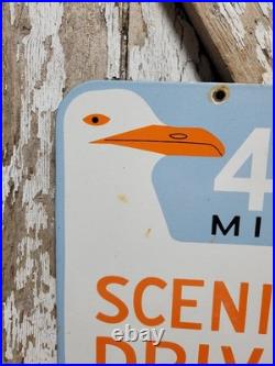 Vintage 49 Mile Scenic Drive Porcelain Sign Old San Francisco Golden Gate Bridge