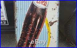 Vintage 54 Faygo Cola Vertical Metal Bottle Sign Soda Pilaster