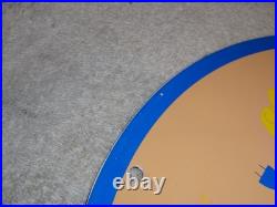 Vintage 56 Reddy Kilowatt Electric Scooter 11 3/4 Porcelain Metal Gasoline Sign