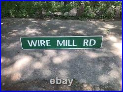 Vintage 6 ft WIRE MILL ROAD Street Sign Highway Interstate Cave Decor Art Signs