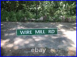 Vintage 6 ft WIRE MILL ROAD Street Sign Highway Interstate Cave Decor Art Signs