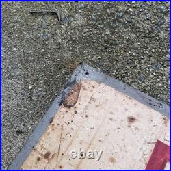 Vintage 70s Metal Industrial Folk Art Drive Shaft Dept. Signs Hand Painted