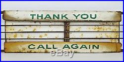 Vintage 7 Up Your Thirst Away Soda Pop Metal Door Push Sign Wire Logos 30 Long