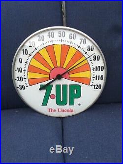Vintage 7up 7 Up Peter Max Soda Pop Gas Oil 12 Metal Thermometer Sign Porcelain