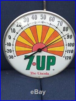 Vintage 7up 7 Up Peter Max Soda Pop Gas Oil 12 Metal Thermometer Sign Porcelain