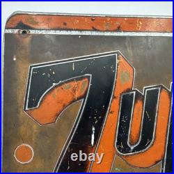 Vintage 7up Metal Sign 13 X 11