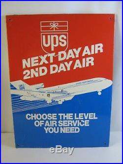 Vintage 90's era United Parcel Service UPS Next Day Air 2nd Day Air Metal Sign