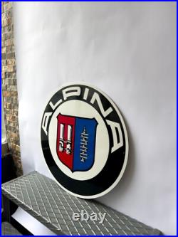 Vintage ALPINA Logo German Tuning Heritage Heavy Metal Sign 19.7 (50cm)