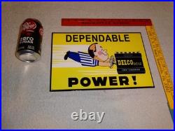 Vintage A C Delco Dependable Battery Freshy Boy 12 Porcelain Metal Gas Oil Sign