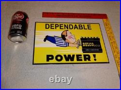 Vintage A C Delco Dependable Battery Freshy Boy 12 Porcelain Metal Gas Oil Sign