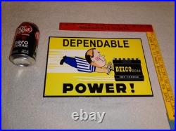 Vintage A C Delco Dependable Battery Freshy Boy 12 Porcelain Metal Gas Oil Sign