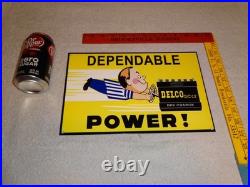Vintage A C Delco Dependable Battery Freshy Boy 12 Porcelain Metal Gas Oil Sign