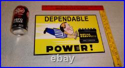 Vintage A C Delco Dependable Battery Freshy Boy 12 Porcelain Metal Gas Oil Sign