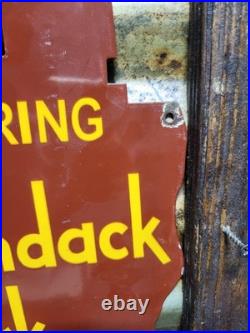 Vintage Adirondack Park Porcelain Sign Old State National New York Lodge Cabin