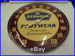 Vintage Advertising B. F. Goodrich Foot Wearround Metal/glass Thermometer 897-w