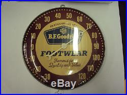 Vintage Advertising B. F. Goodrich Foot Wearround Metal/glass Thermometer 897-w