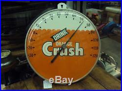 Vintage Advertising Orange Crush 12 Round Metal Thermometer 579-z