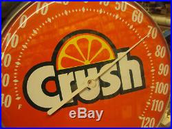 Vintage Advertising Orange Crush 12 Round Metal Thermometer 615-z