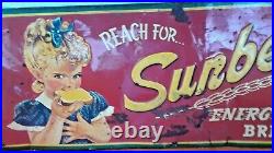 Vintage All Metal Sunbeam Bread Advertisement Sign