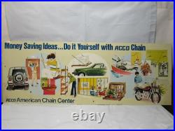 Vintage American Chain Center Advertising Metal Sign Garage/Mancave 70's L81K