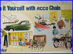 Vintage American Chain Center Advertising Metal Sign Garage/Mancave 70's L81K