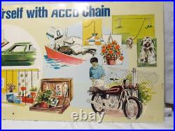 Vintage American Chain Center Advertising Metal Sign Garage/Mancave 70's L81K