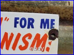 Vintage American Patriot Club Porcelain Sign Old'63 Americanism Americana Gov