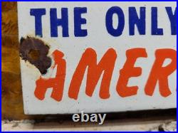 Vintage American Patriot Club Porcelain Sign Old'63 Americanism Americana Gov