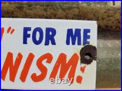 Vintage American Patriot Club Porcelain Sign Old'63 Americanism Americana Gov