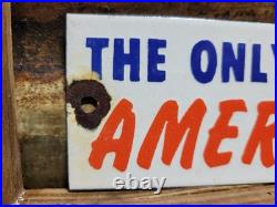 Vintage American Patriot Club Porcelain Sign Old'63 Americanism Americana Gov