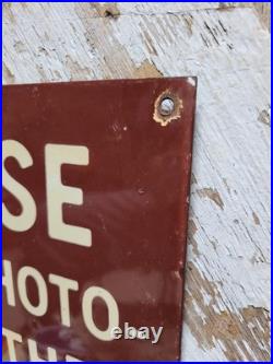 Vintage Amish Porcelain Sign Old Dont Photograph Amish Folk Lancaster County Pa