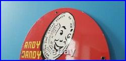 Vintage Andy Dandy Oil Company Dollar Guy Porcelain Metal Gasoline Sign
