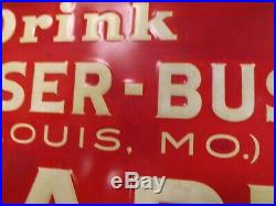Vintage Anheuser Busch Prohibition Grape Bouquet Metal Sign BEER GAS COLA BUD