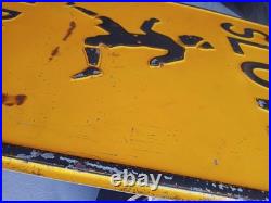 Vintage/Antique 1940's SLOW CHILDREN Metal Sign Yellow Black 17.5x24