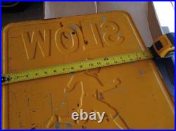 Vintage/Antique 1940's SLOW CHILDREN Metal Sign Yellow Black 17.5x24