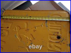 Vintage/Antique 1940's SLOW CHILDREN Metal Sign Yellow Black 17.5x24