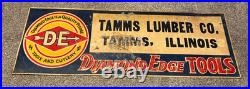 Vintage Antique Advertising Metal Tin Sign-Diamond Edge -Tamms, ILLinois