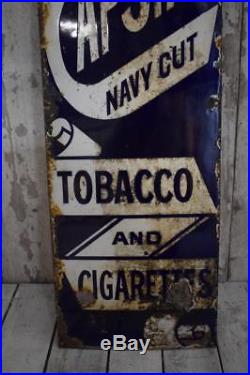 Vintage Antique Early 20th Century Metal Enamel Capstan Tobacco Smoking Sign