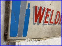 Vintage Antique Hand-Painted Metal Sign POTOMAC MD 36 x 60 Both sides