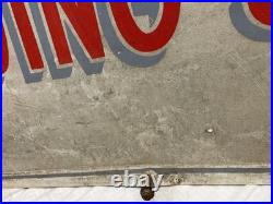 Vintage Antique Hand-Painted Metal Sign POTOMAC MD 36 x 60 Both sides