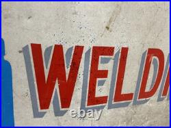 Vintage Antique Hand-Painted Metal Sign POTOMAC MD 36 x 60 Both sides