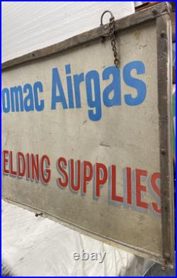 Vintage Antique Hand-Painted Metal Sign POTOMAC MD 36 x 60 Both sides