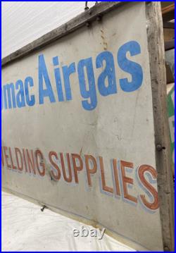 Vintage Antique Hand-Painted Metal Sign POTOMAC MD 36 x 60 Both sides